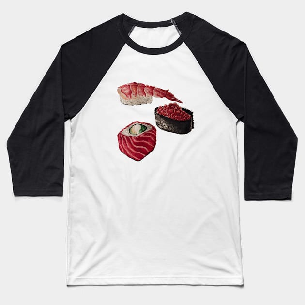 sushi watercolor Baseball T-Shirt by CriSan